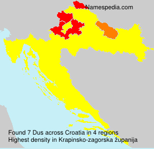 Surname Dus in Croatia Surname Dus in Croatia