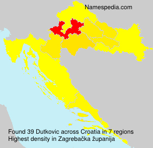 Surname Dutkovic in Croatia Surname Dutkovic in Croatia