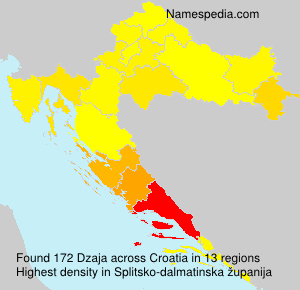 Surname Dzaja in Croatia