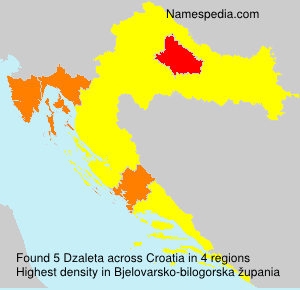 Surname Dzaleta in Croatia Surname Dzaleta in Croatia