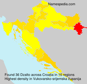 Surname Dzalto in Croatia Surname Dzalto in Croatia