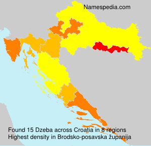 Surname Dzeba in Croatia Surname Dzeba in Croatia