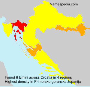 Surname Emini in Croatia Surname Emini in Croatia
