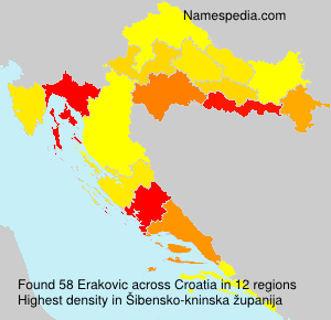 Surname Erakovic in Croatia