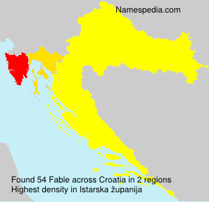Surname Fable in Croatia Surname Fable in Croatia