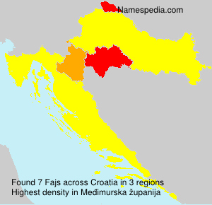 Surname Fajs in Croatia Surname Fajs in Croatia