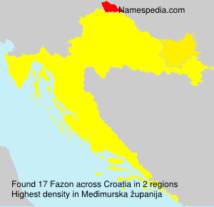 Surname Fazon in Croatia Surname Fazon in Croatia