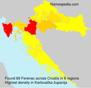 Surname Ferenac in Croatia Surname Ferenac in Croatia