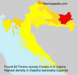 Surname Ferenc in Croatia
