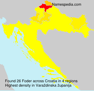 Surname Foder in Croatia Surname Foder in Croatia