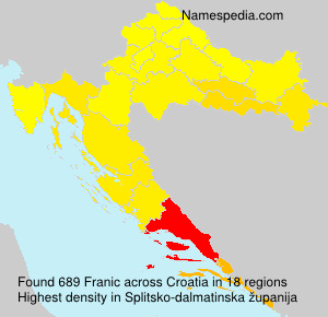 Surname Franic in Croatia Surname Franic in Croatia