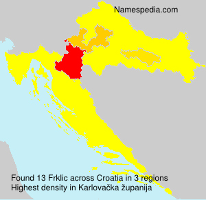 Surname Frklic in Croatia Surname Frklic in Croatia