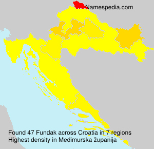 Surname Fundak in Croatia Surname Fundak in Croatia