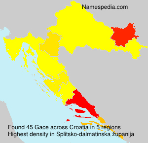 Surname Gace in Croatia Surname Gace in Croatia