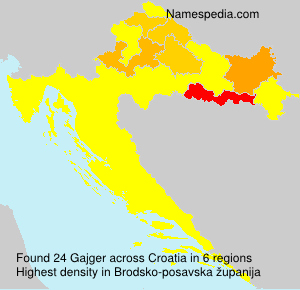 Surname Gajger in Croatia Surname Gajger in Croatia