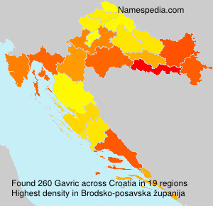 Surname Gavric in Croatia Surname Gavric in Croatia