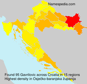 Surname Gavrilovic in Croatia Surname Gavrilovic in Croatia