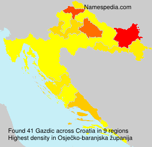 Surname Gazdic in Croatia Surname Gazdic in Croatia