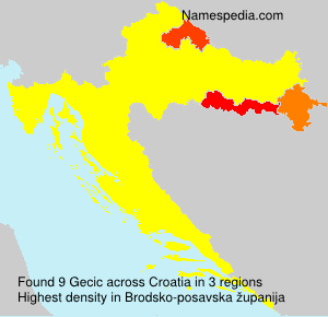 Surname Gecic in Croatia Surname Gecic in Croatia