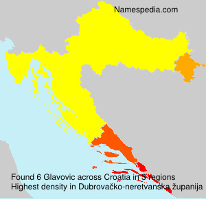 Surname Glavovic in Croatia Surname Glavovic in Croatia