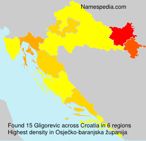 Surname Gligorevic in Croatia