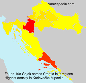 Surname Gojak in Croatia Surname Gojak in Croatia