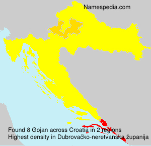 Surname Gojan in Croatia Surname Gojan in Croatia