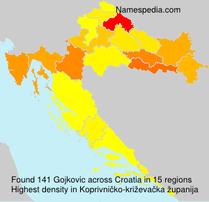 Surname Gojkovic in Croatia Surname Gojkovic in Croatia