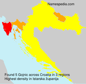Surname Gojnic in Croatia Surname Gojnic in Croatia