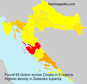 Surname Golem in Croatia Surname Golem in Croatia