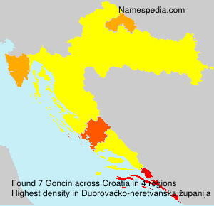 Surname Goncin in Croatia Surname Goncin in Croatia