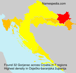 Surname Gorjanac in Croatia Surname Gorjanac in Croatia