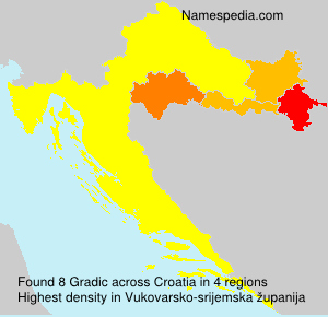 Surname Gradic in Croatia Surname Gradic in Croatia