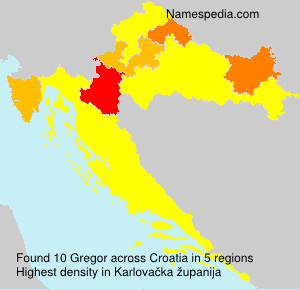 Surname Gregor in Croatia Surname Gregor in Croatia