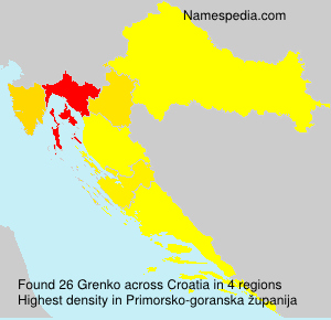 Surname Grenko in Croatia Surname Grenko in Croatia