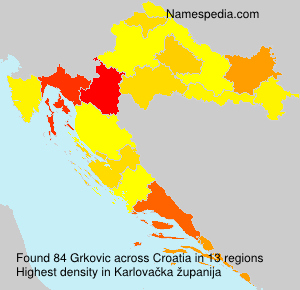 Surname Grkovic in Croatia Surname Grkovic in Croatia