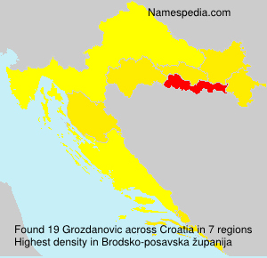 Surname Grozdanovic in Croatia Surname Grozdanovic in Croatia