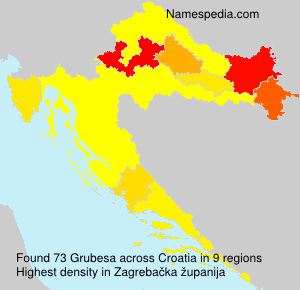 Surname Grubesa in Croatia Surname Grubesa in Croatia
