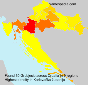 Surname Grubjesic in Croatia Surname Grubjesic in Croatia
