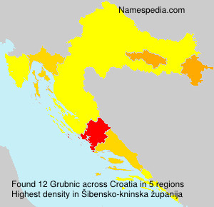 Surname Grubnic in Croatia Surname Grubnic in Croatia
