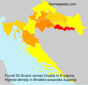 Surname Gruicic in Croatia Surname Gruicic in Croatia