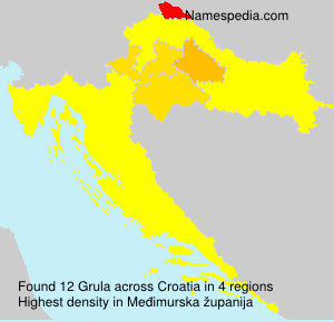 Surname Grula in Croatia Surname Grula in Croatia