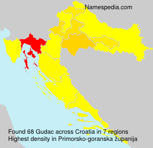 Surname Gudac in Croatia Surname Gudac in Croatia