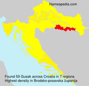 Surname Gusak in Croatia Surname Gusak in Croatia