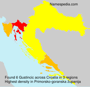 Surname Gustincic in Croatia Surname Gustincic in Croatia