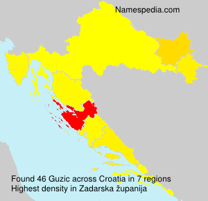 Surname Guzic in Croatia Surname Guzic in Croatia