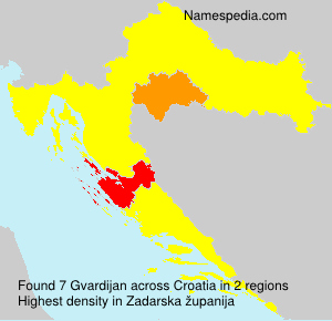 Surname Gvardijan in Croatia Surname Gvardijan in Croatia