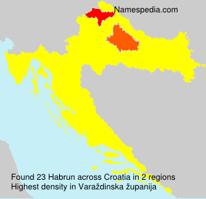 Surname Habrun in Croatia Surname Habrun in Croatia