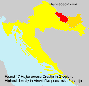 Surname Hajba in Croatia Surname Hajba in Croatia