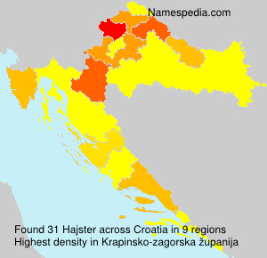 Surname Hajster in Croatia Surname Hajster in Croatia